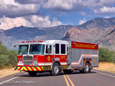 Golder Ranch Fire District Tucson AZ fire engine KME Predator PRO rescue engine mountains desert Larry Shapiro photographer shapirophotography.net #larryshapiro